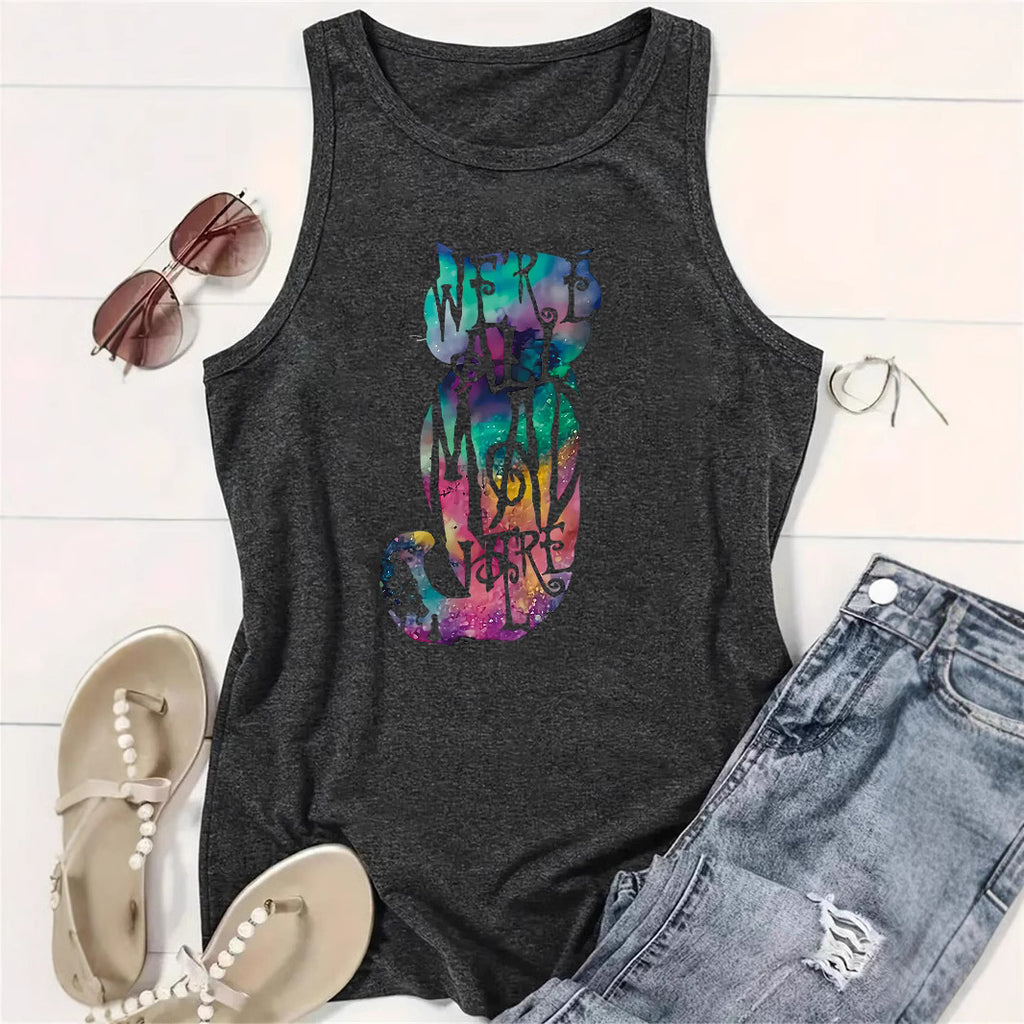 Colorful cat printed vest