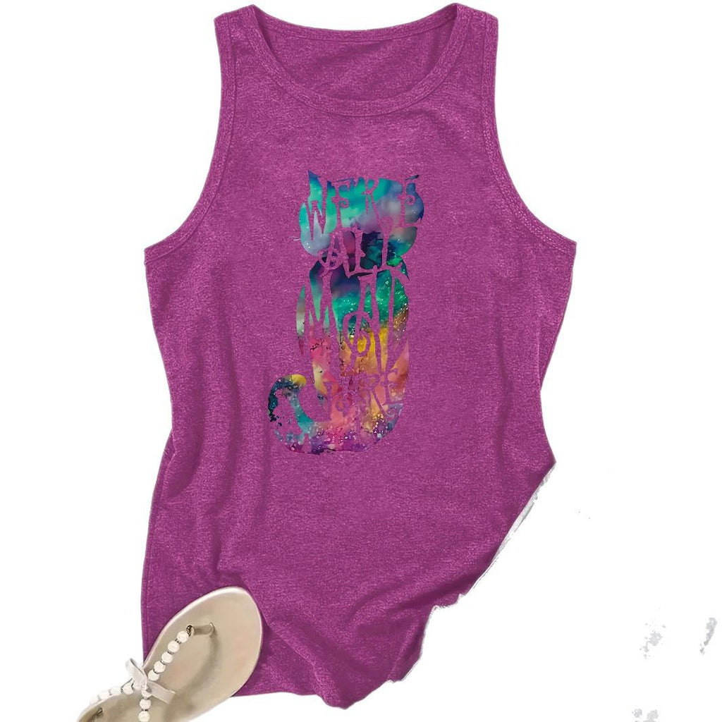 Colorful cat printed vest