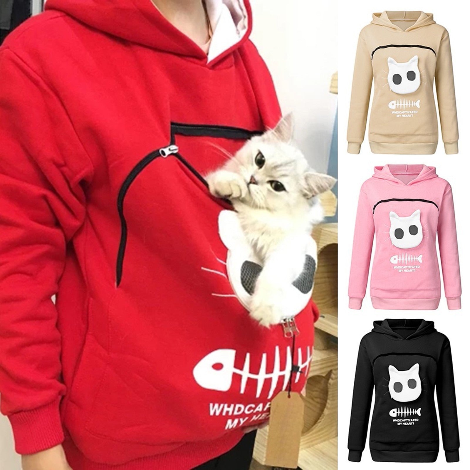 Women's Pocket Cat Sweater Cat Nest Top