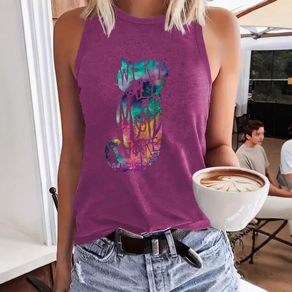 Colorful cat printed vest