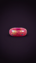 Magenta Meow Chunky Resin Ring