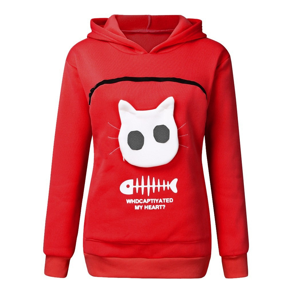 Women's Pocket Cat Sweater Cat Nest Top