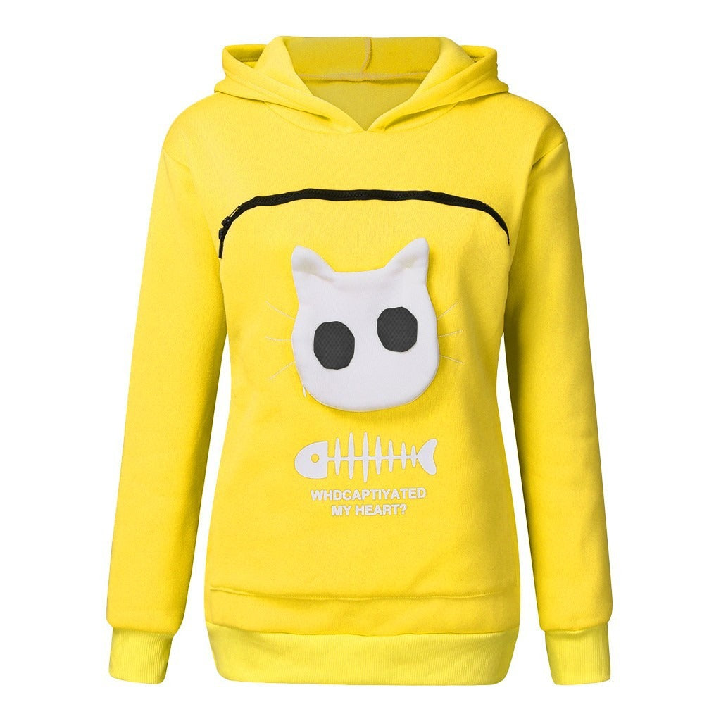 Women's Pocket Cat Sweater Cat Nest Top