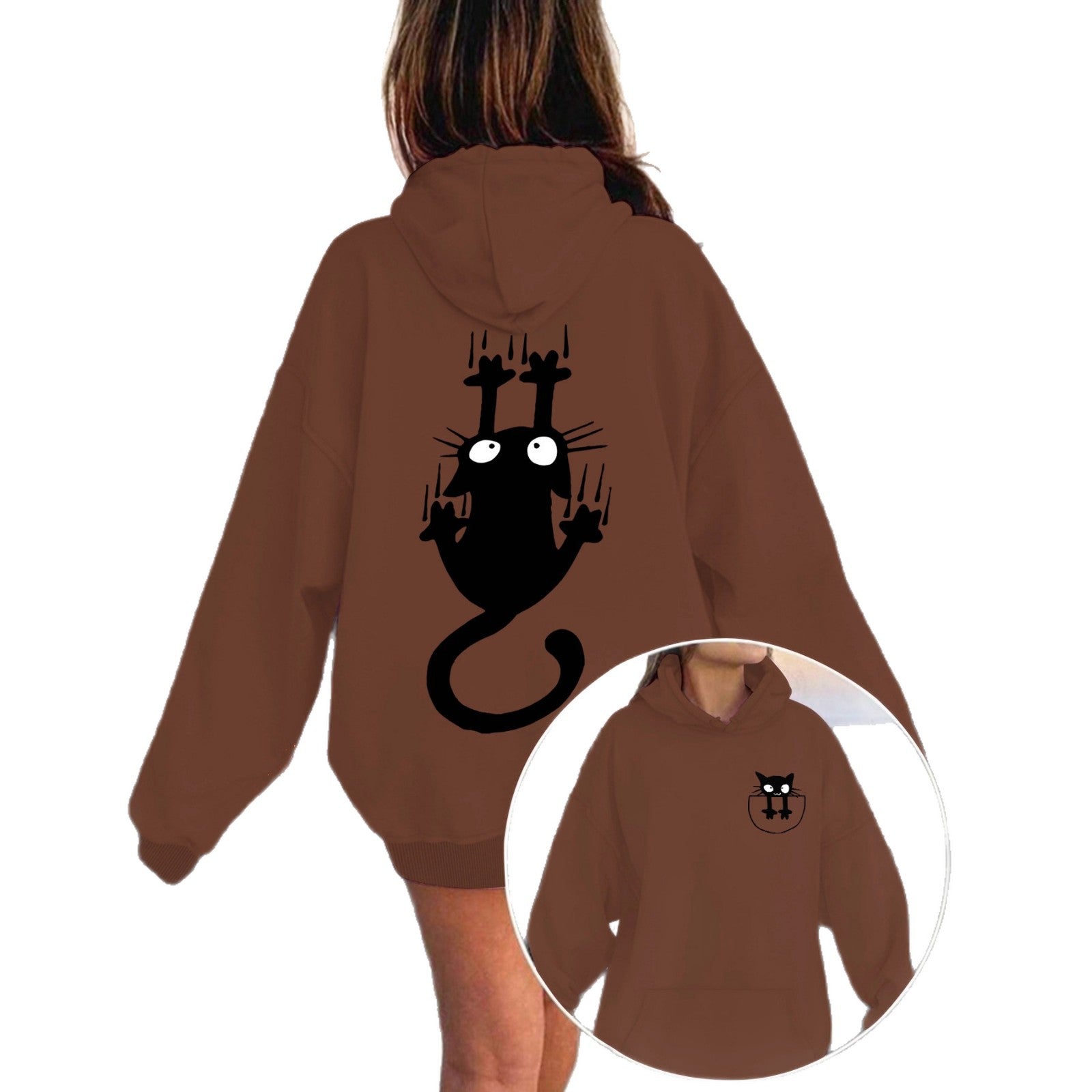 Hoodie with cute cat pattern