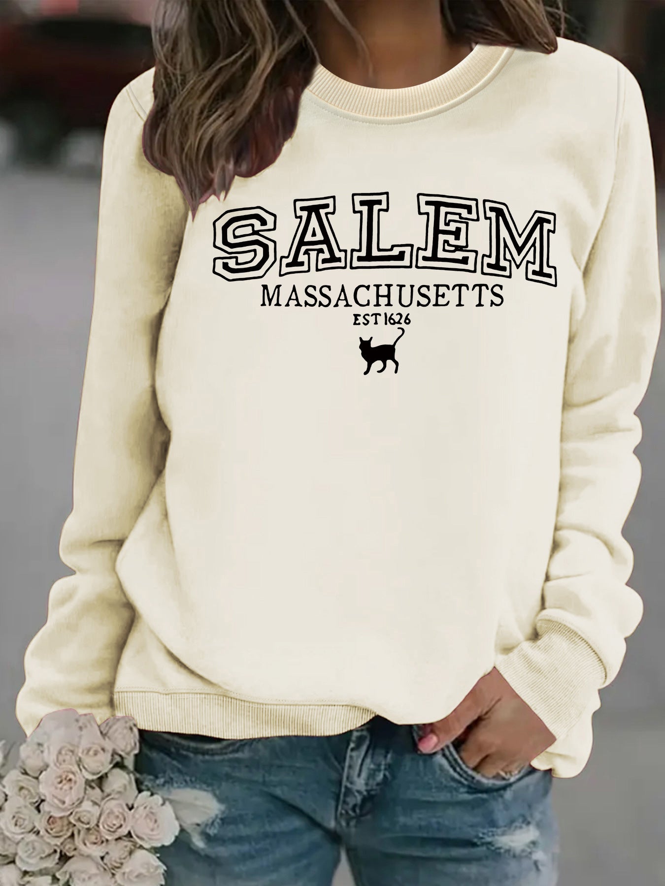 Halloween cat patterned hoodie