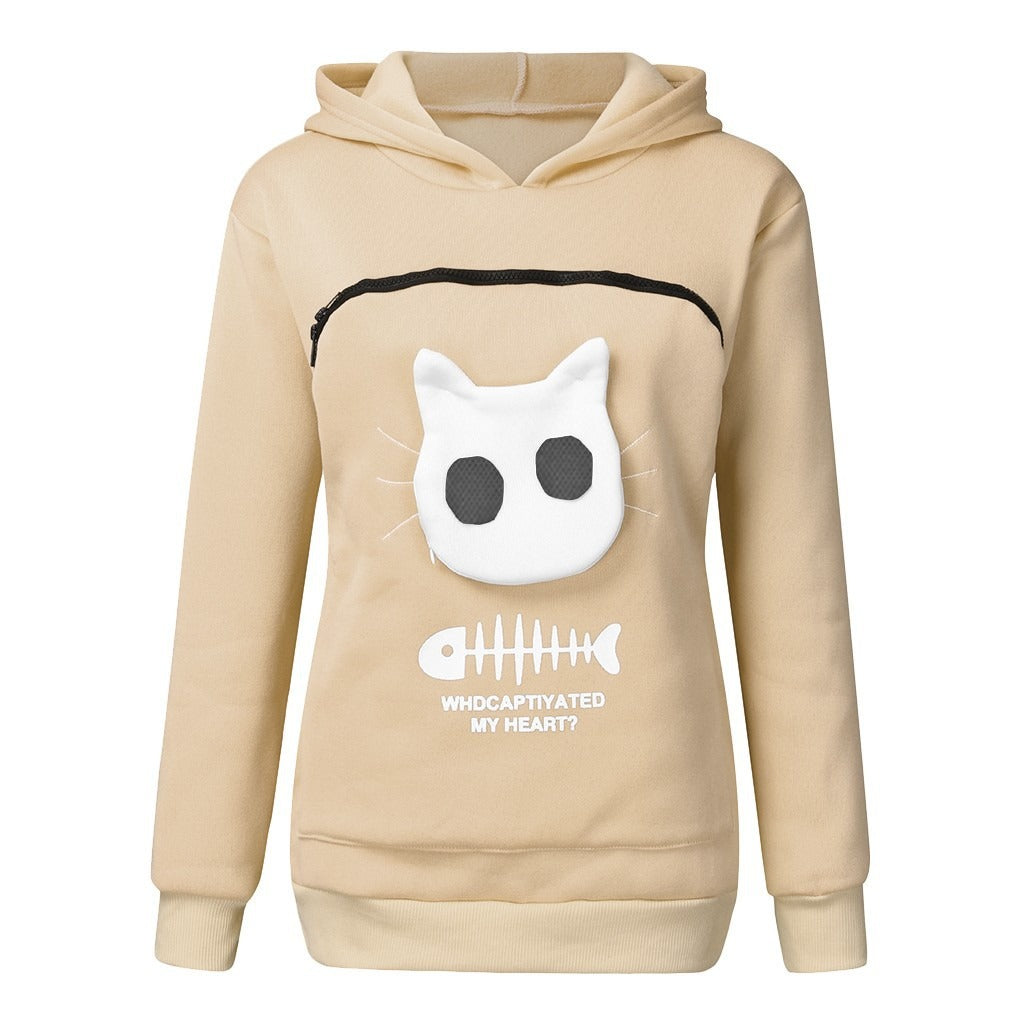 Women's Pocket Cat Sweater Cat Nest Top
