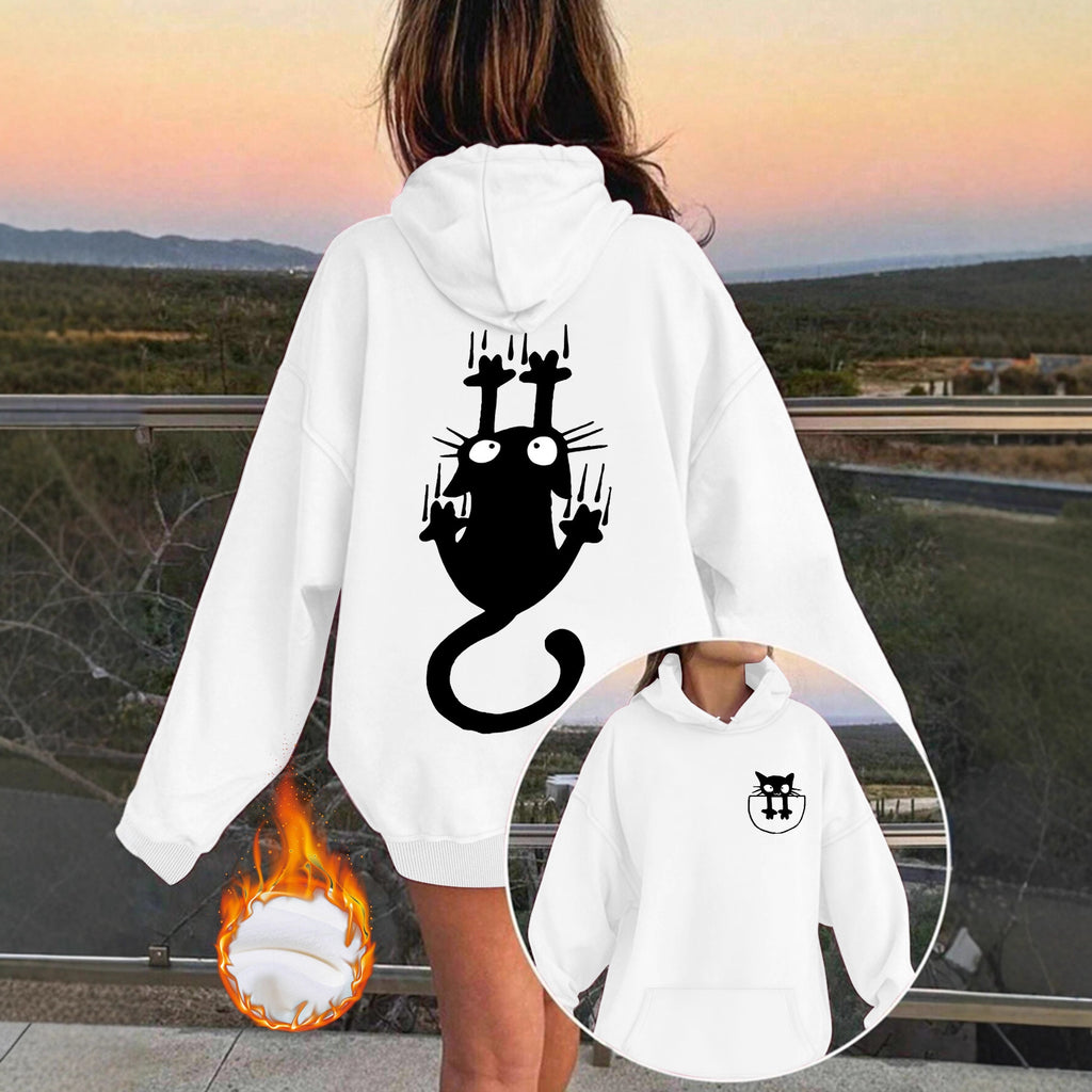 Hoodie with cute cat pattern