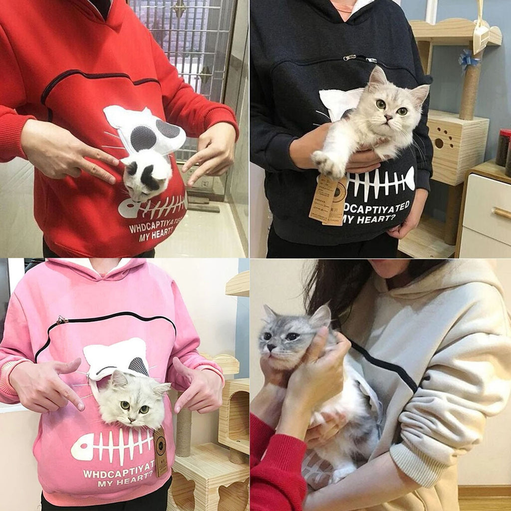 Women's Pocket Cat Sweater Cat Nest Top