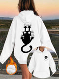 Hoodie with cute cat pattern