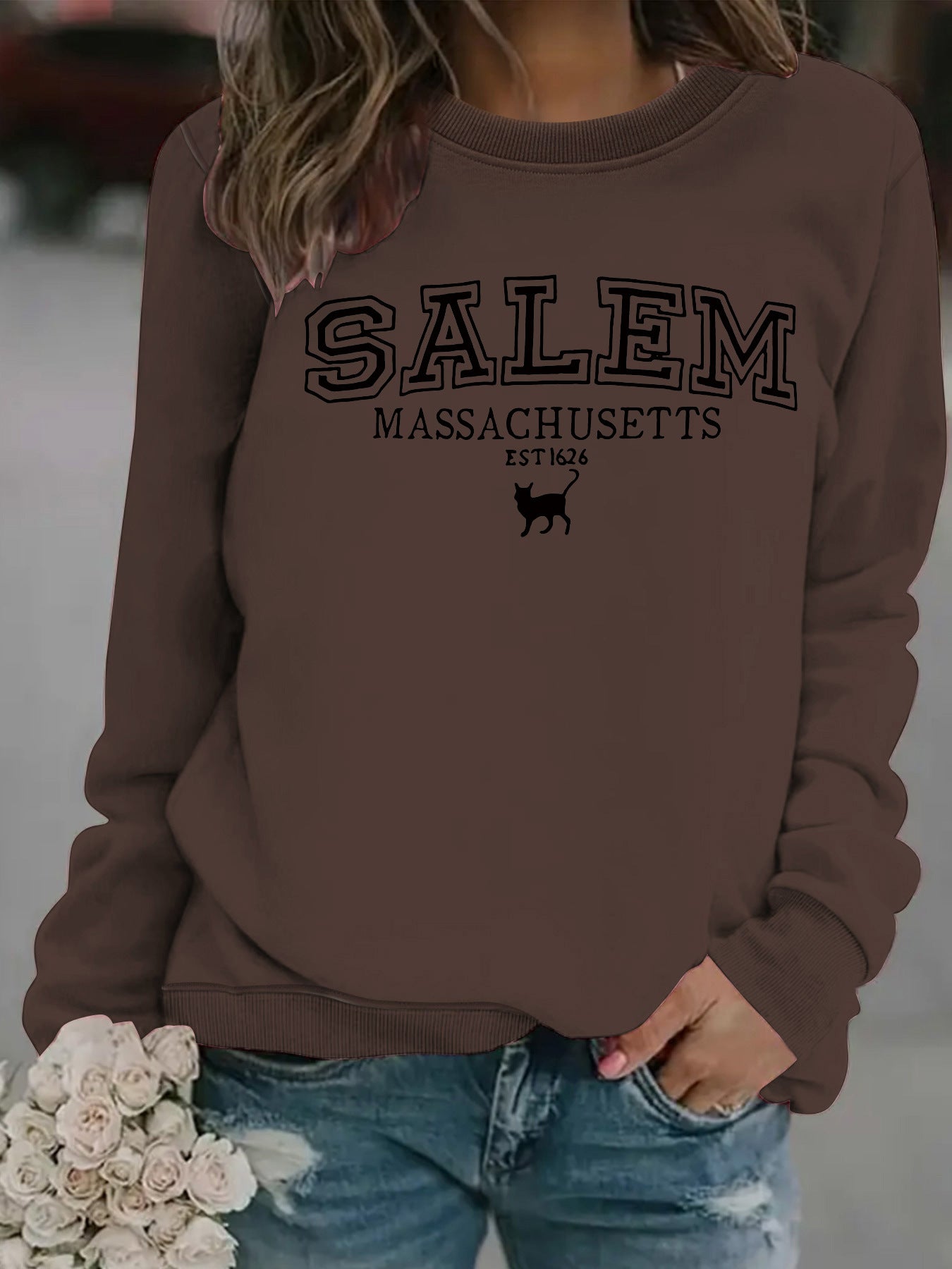 Halloween cat patterned hoodie
